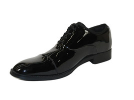 Men Santino Luciano Formal Dress Shoes Patent Leather Shiny Lace up C534 Black image 3
