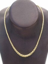 Graduated 3-5mm Wide Spiga Wheat Chain Necklace 14k Gold 17&quot; Long 7.6 Grams - £521.19 GBP