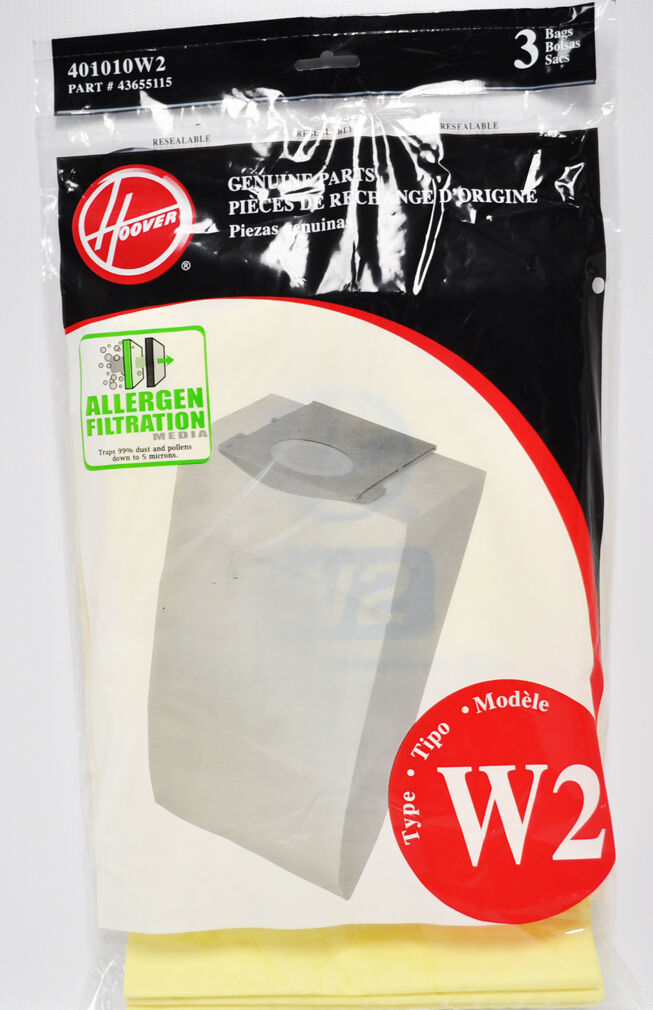 Hoover WindTunnel 2 Type W2 Allergen Filtration Media Paper Vacuum Bags 401010W2 - $13.59