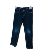 Sonoma Girls Size 4 Dark Wash Jeans Adjustable Waist Distressed Casual - $8.56