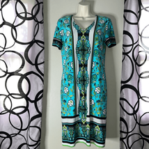 London Times Short Sleeve Floral Aqua Dress Size 2 - £15.66 GBP
