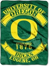 Oregon Ducks Plush 60&quot; by 80&quot; Twin Size Northwest Raschel Blanket - NCAA - £30.24 GBP