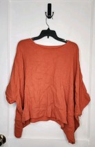 Karyn Seo Lea Blouse Top Size Large Flex Orange Crop Gauze 100% Cotton Boxy - $28.00