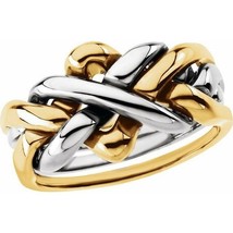 Authenticity Guarantee 
18k Yellow Gold and Platinum Ladies 4 Piece Puzzle Ring - £2,372.84 GBP+