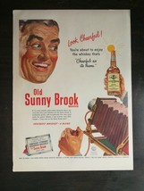 Vintage 1951 Old Sunny Brook Bourbon Whiskey Full Page Original Ad 1221 - £5.22 GBP