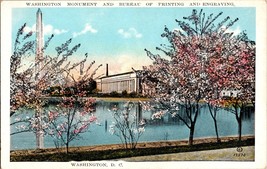 Washington Monument and Bureau Of Printing and Engravings Washington DC Postcard - £4.40 GBP