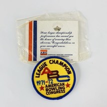 Vintage 1971-72 ABC League Champion Bowler Patch American Bowling Congress - $9.47
