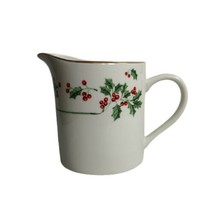 Gibson Everyday China Holly Berries Christmas Creamer Gold Trim - £10.38 GBP