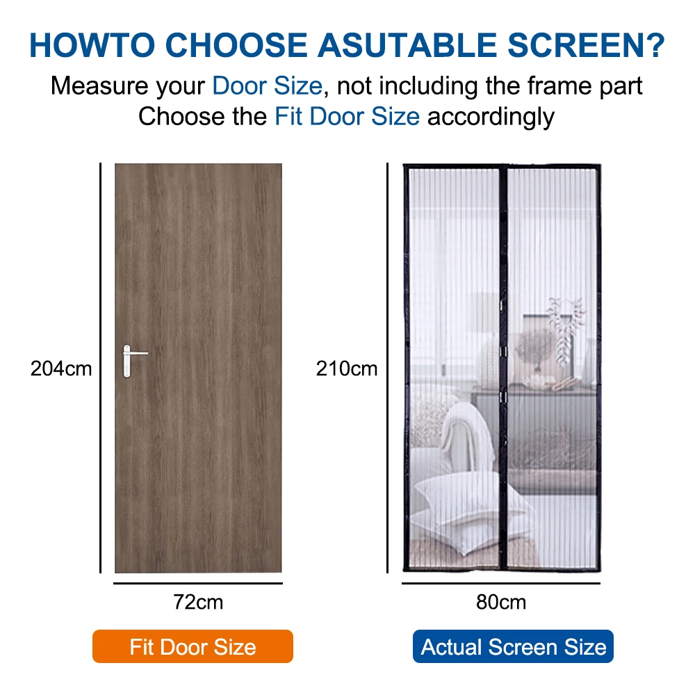 House Home Anti Fly Insect Magnetic Screen Door Mesh Automatic Closingmagnetic D - £25.17 GBP