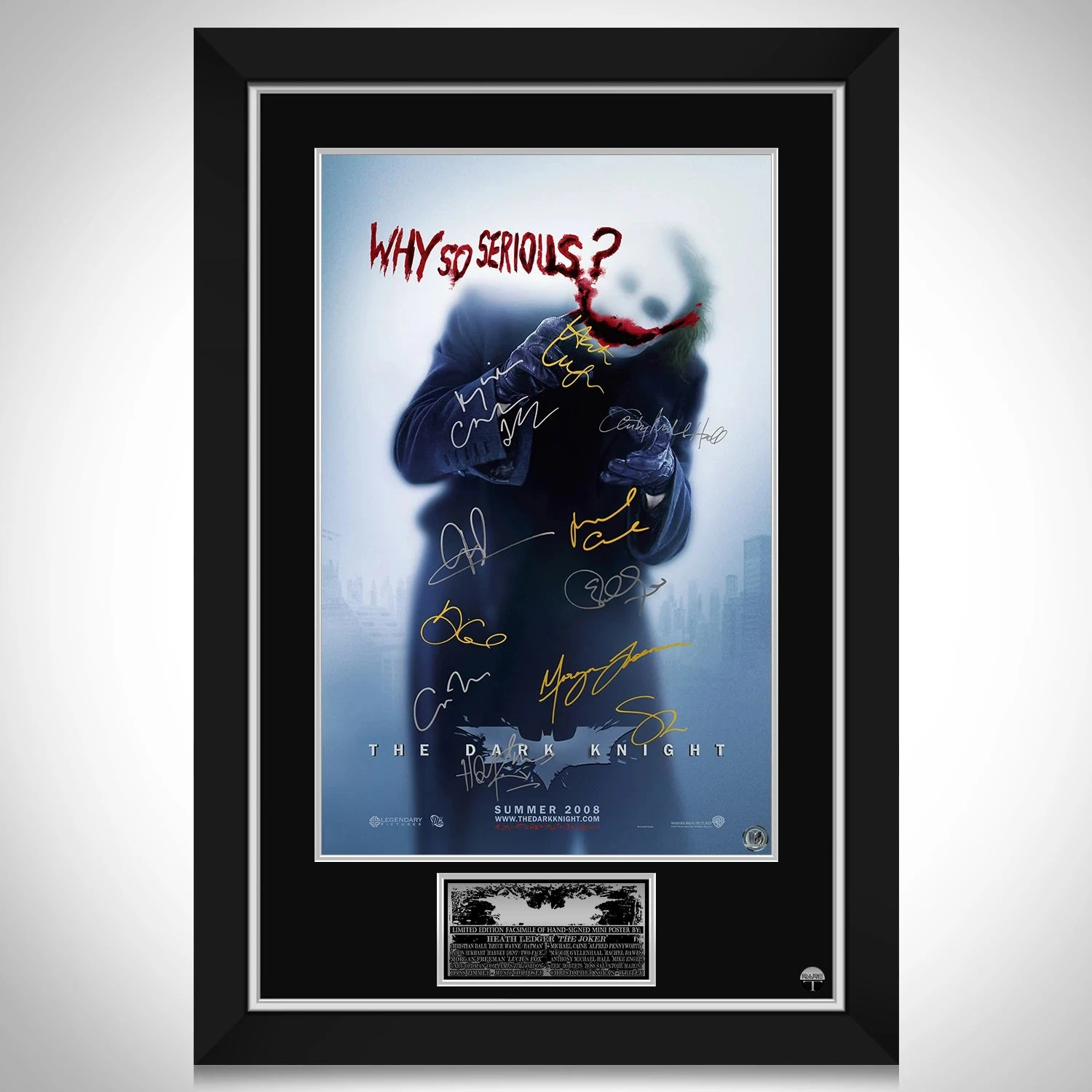 Batman The Dark Knight Mini Poster Limited Signature Edition Custom Frame  - £247.58 GBP