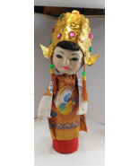 Vintage Asian peg doll handpainted cloth face, ca 1970&#39;s-1990&#39;s. - €7,88 EUR