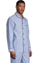 Lands&#39; End Size M (38/40) Broadcloth Button-Front Pajama Top, White-Blue... - £11.71 GBP