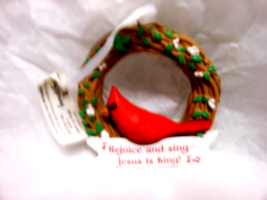 Dayspring &quot;Cardinal Wreath - Rejoice &amp; Sing Jesus Is King&quot; Ornament NEW ... - $16.78