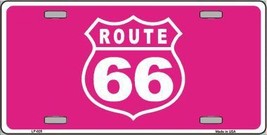 US Route 66 Pink Novelty Metal License Plate - £10.16 GBP