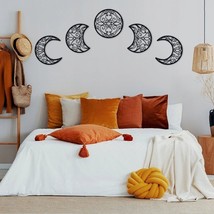 Moon Decor Wooden Moon Phase Wall Decor-Bohemian Above Bed Wall Decor For Bedroo - £28.86 GBP