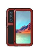 for iPhone 14 (Color: RED) Metal Shockproof Premium Hard Back Hard Silicon Full 