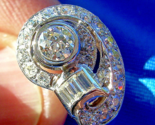 Earth mined Diamond Deco Engagement Ring 1.41CT Antique Solid Platinum S... - $7,310.25