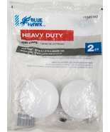 Blue Hawk White Finish Clothes Rod End Caps Fits up to 1 - 5/16&quot; Rods - £7.07 GBP