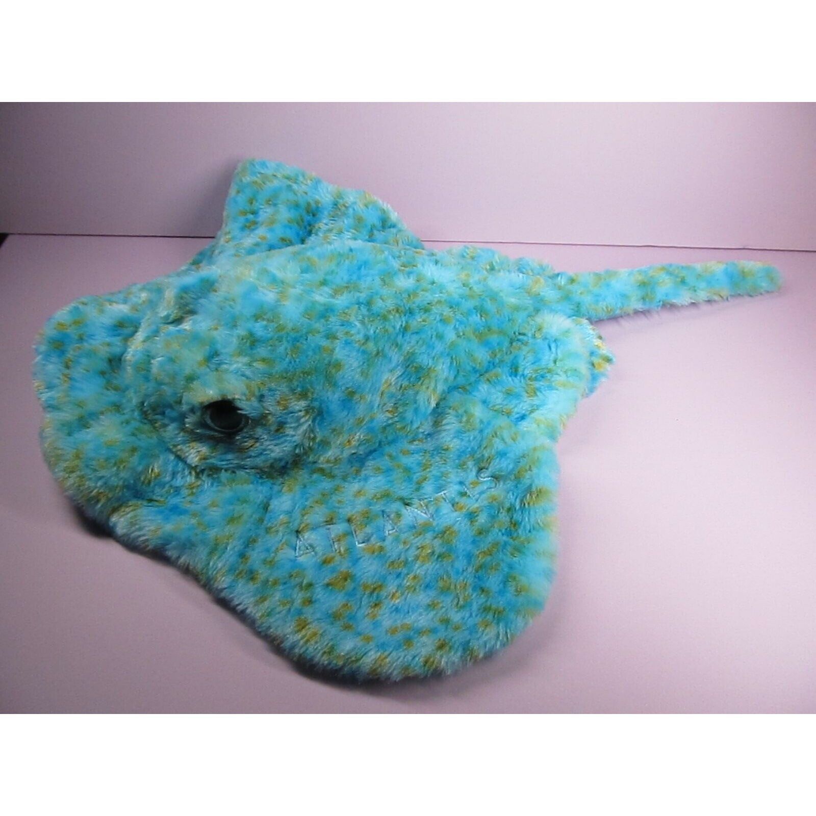 Atlantis Blue & Green Spotted Stingray Plush Toy Sparkle Eyes  Petting Zoo 21"L - £18.47 GBP