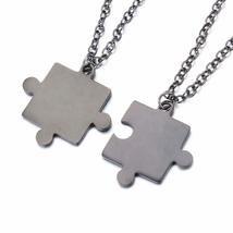 2pcs/set Men Women Choker Minimalism Gothic Rock Couple Necklace Puzzle Pendant  - £8.79 GBP+