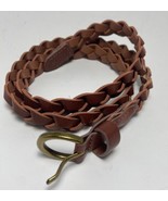 Womens Braided Belt Faux Leather 38 inches long Brown 3/4 inch - $12.06