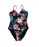 Liz Claiborne Swimsuit Womens 10 Blue Floral One Piece Underwire Tummy C... - $840.56 MXN