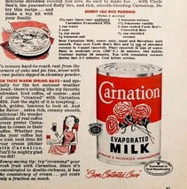 1953 Carnation Evaporated Milk Rice Pudding Recipe Advertisement Dairy D... - $377.73 MXN