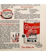 1953 Carnation Evaporated Milk Rice Pudding Recipe Advertisement Dairy D... - $19.99