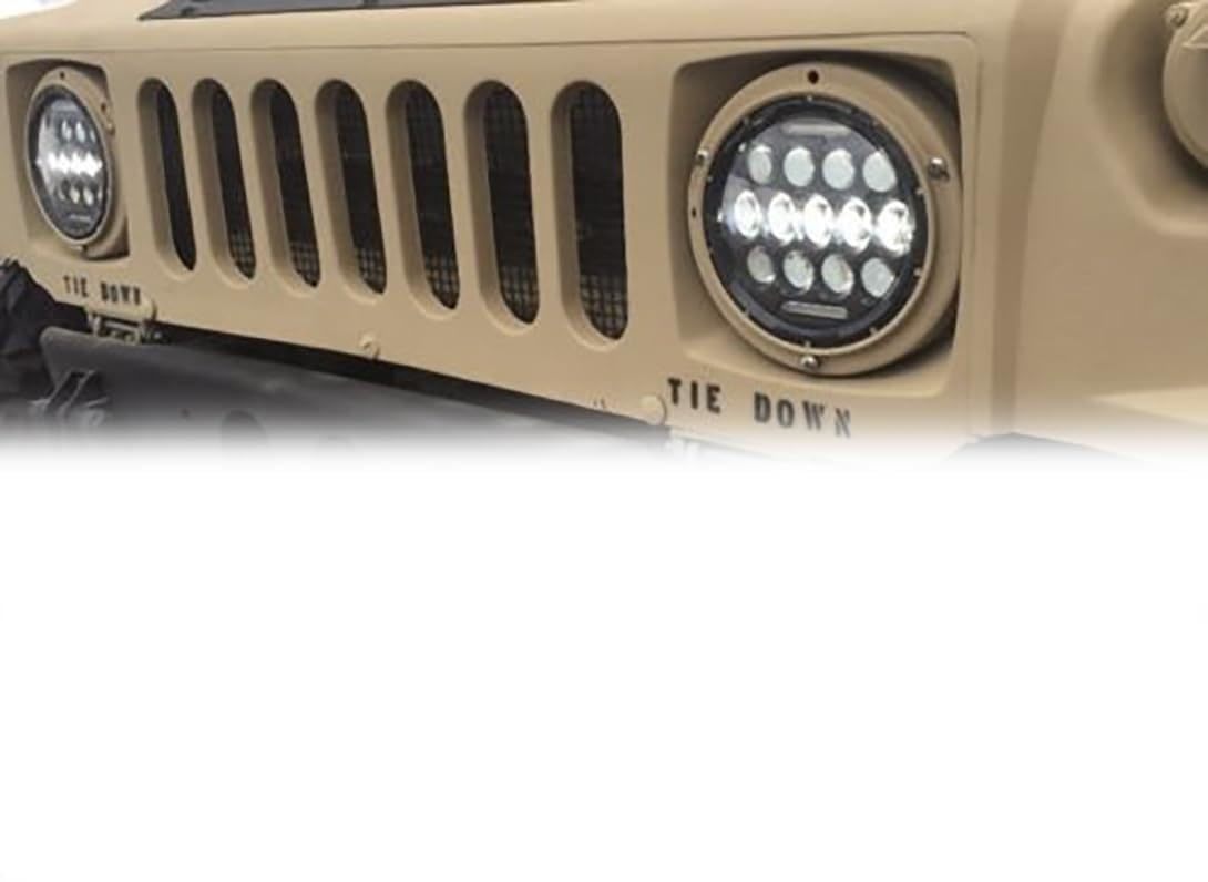 Federal Military Parts- 7 inch Black Bezel LED Headlights, Black/White L... - $231.95
