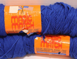 Blue Magic Match Yarn Skeins KnittingWorsted Weight 4 Ply 4 Oz Lot of 2 Vtg - £9.46 GBP