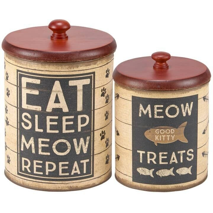 2 Cat Treat Storage Canisters with Lids - SALE - $34.99