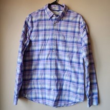 Hawker Rye Blue Purple White Plaid Slim Fit Flannel Shirt Men’s Size Medium - £9.64 GBP