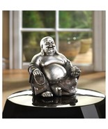 Happy Sitting Buddha Statue Silver & Black - $19.01