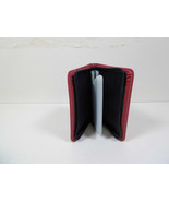 Credit Card Holder Wallet 23 Pocket Maroon Red Faux Leather Wallets Zipp... - $6.78