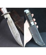 MYSTERY Vintage Hunting Knife sheath Skinner Bowie Hunter Rare SERRATED ... - €130,05 EUR