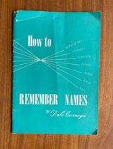 How To Remember Names By Dale Carnegie - £7.72 GBP