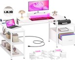 L Shaped Desk With Power Outlet, Standing Home Office Desk With Lift Top... - $352.99