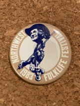 Vintage 1983 Seattle Folklife Festival Washington Pinback Pin 2.25&quot; - $6.71