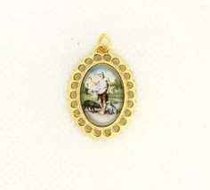 San Lazaro-Medal-10K Gold Plated Medalla Pendant -Babalu Aye Catholic St... - £7.90 GBP