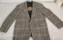 Vintage Houndstooth Check Tweed Wool Coat Henry Grethel Studio Context Hong Kong - $47.39