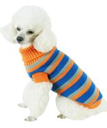 Heavy Cable Knit Striped Fashion Polo Designer Pet Dog Sweater Clothes - $22.49