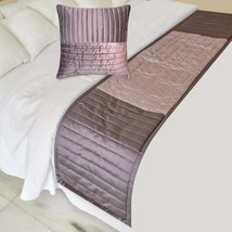 Plum Radiance - Satin Purple Bed Runner and Pillow Cover - £55.54 GBP+