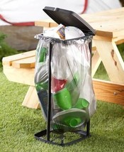 Portable Expandable Trash Bag Holder w/ Lid Garbage Parties Camping Yard Cleanup - £19.69 GBP