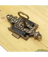 Vintage Escutcheon Old Man Mouth KEY HOLE Plate with Working Skeleton Key & Lock - £23.46 GBP