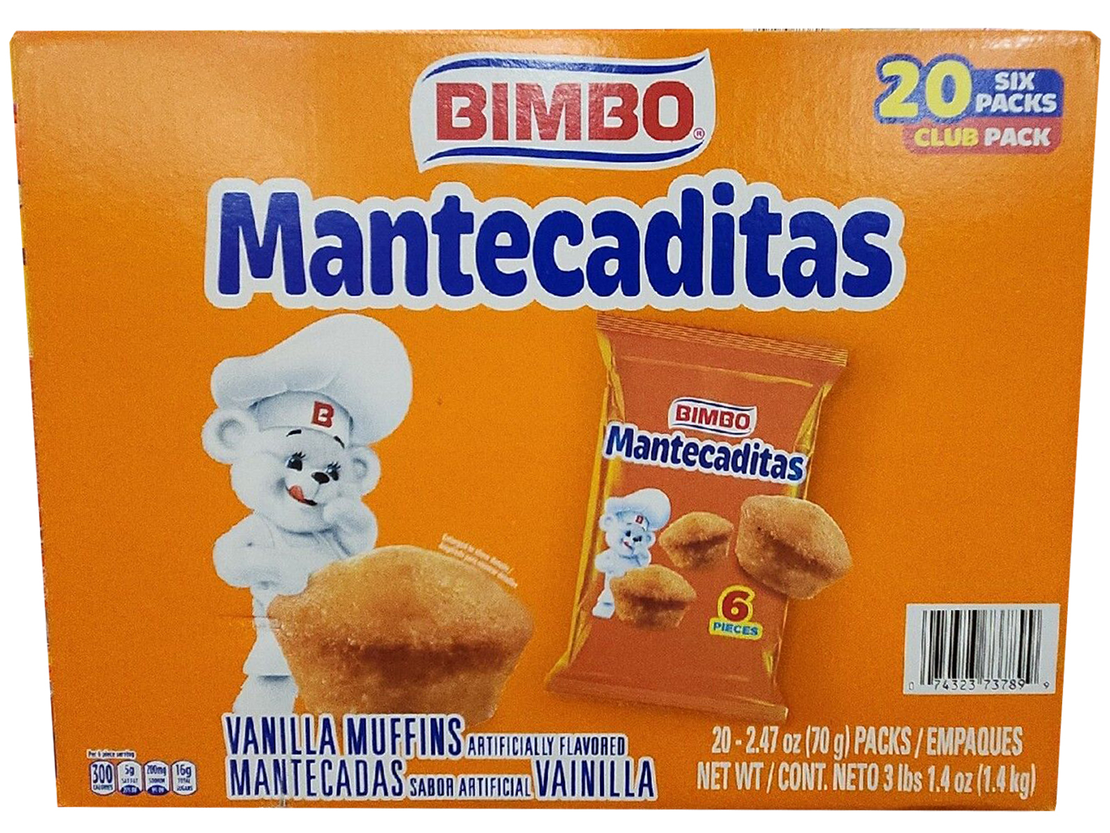 Bimbo Mantecaditas Bite Sized Vanilla Muffins, 2.47 Ounce (Pack of 20) - $24.27