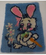 VTG Latch Hook Bunny Rabbit Nursery Wall Hanging Completed - $20.00