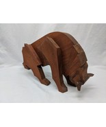 *Damaged Tail* Wooden Charging Bull Cabin House Decor Piece 14&quot; X 3&quot; X 7&quot; - $49.49