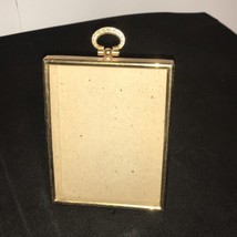 Vintage Small Gold Tone Picture Frame holds 3 1/4&quot; x 4 1/4&quot; - £8.07 GBP