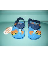 Wonder Nation Boys Crab Flip Flops W Back Strap Blue &amp; Orange Size 2 NEW - $203.18 MXN