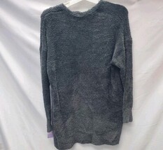 Stars Above Cozy Women's M/L Feather Yarn Lounge Cardigan Charcoal  image 3